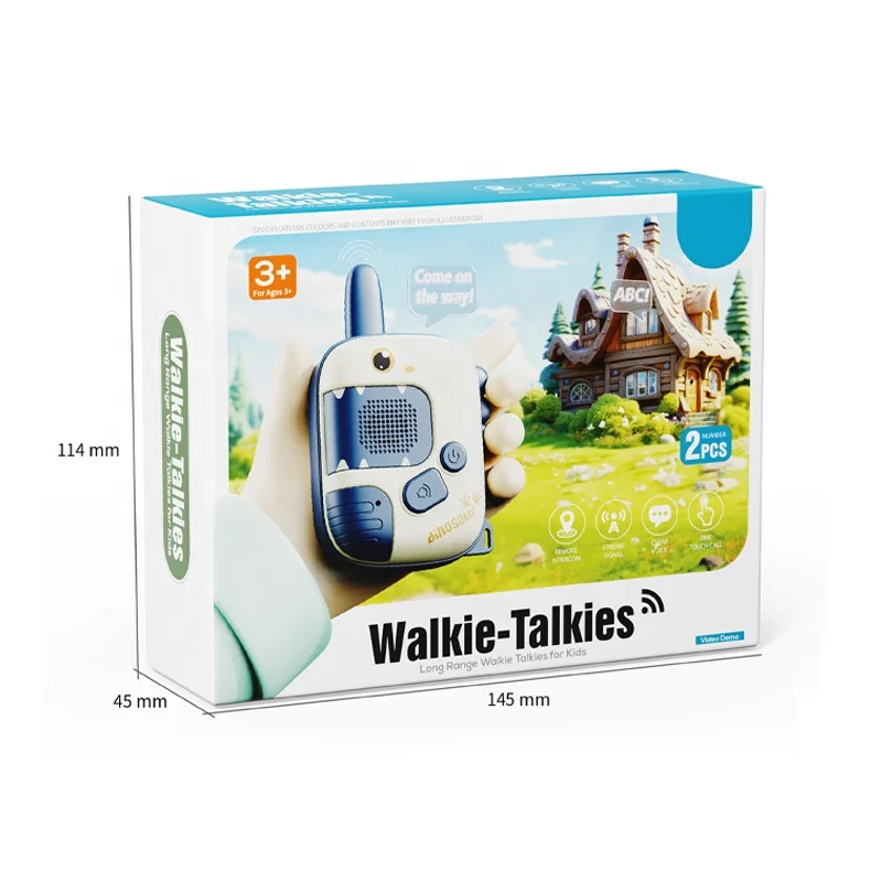 300M Dinosaur Walkie Talkie Toy 2Pcs Battery Operated Talking Toy Walkie-Talkie Outdoor Adventure Talkie-Walkie Toy For Kids
