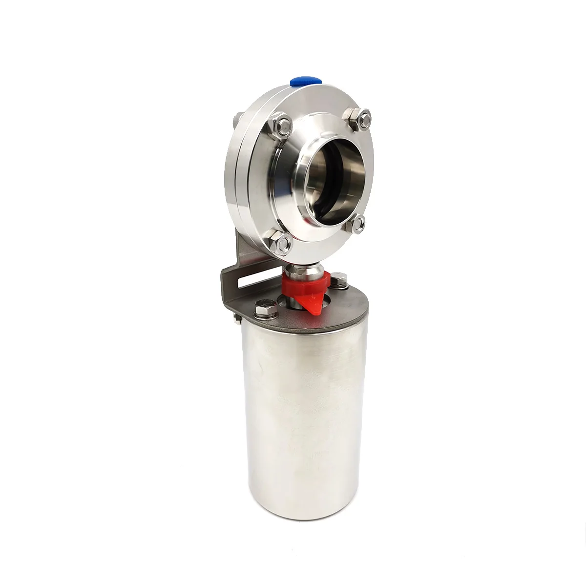 Sanitary DN80 Pneumatic Control Butterfly Valve Single Acting Air Spring Regulating Actuator butterfly valve