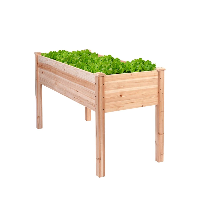 16 in x 48 in Solid Pine Wood Raised Garden Bed,Robust Free Standing Planter Box With Trellis
