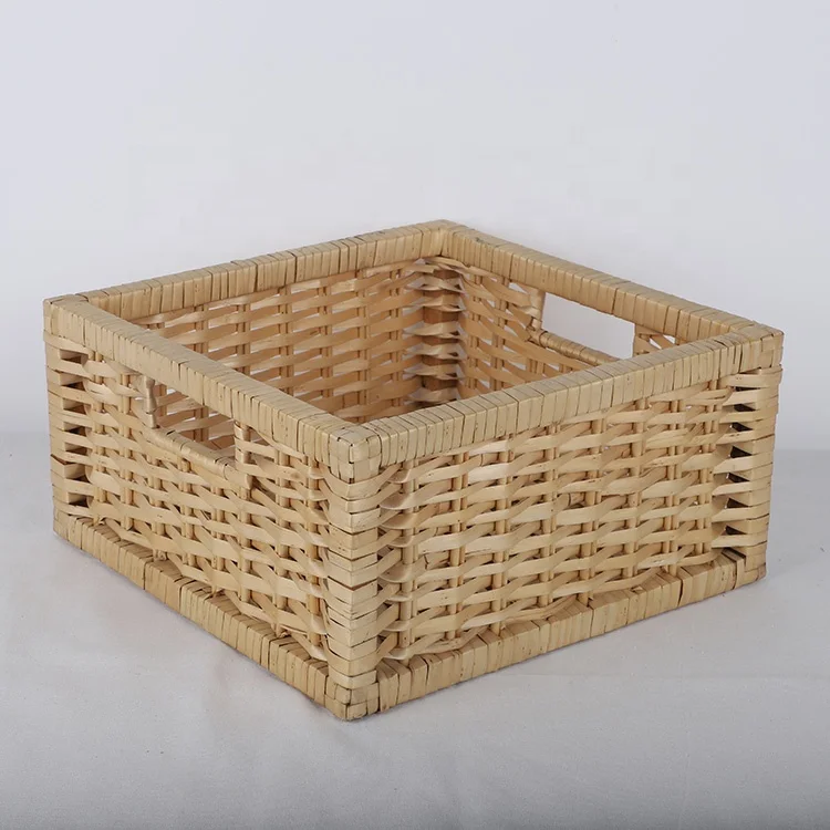 Factory wholesale nature willow material hand woven baby toys storage basket kitchen vegetable storage basket