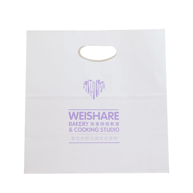 100% biodegradable wholesale cheap custom brown die cut handle kraft paper shopping packaging bag for takeaway