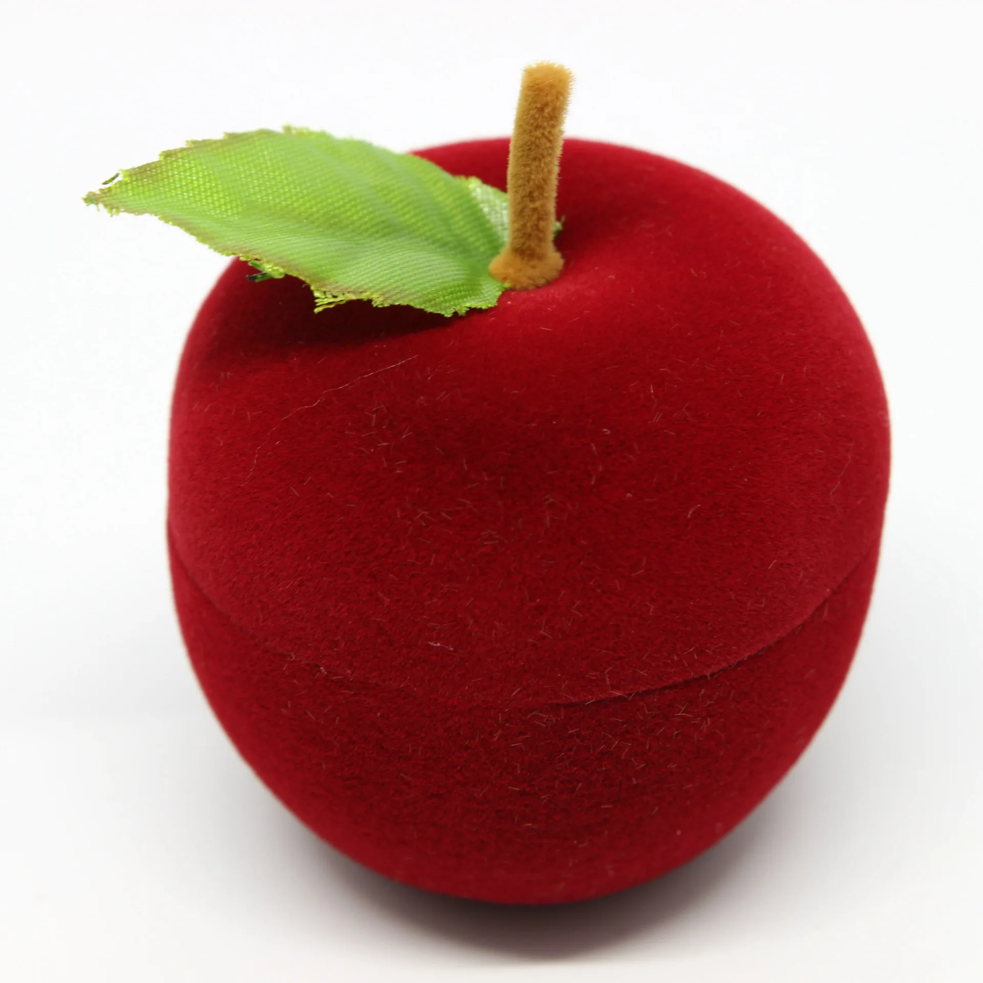 Christmas Lovely Fruit Apple Shaped Ring Necklace Earrings Jewelry Storage Velvet Packaging Box