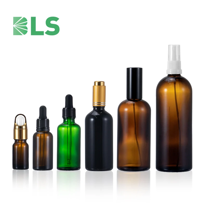 Wholesale 15ml 30ml 120ml 230ml cosmetic packaging frosted amber boston glass essential oil dropper bottle