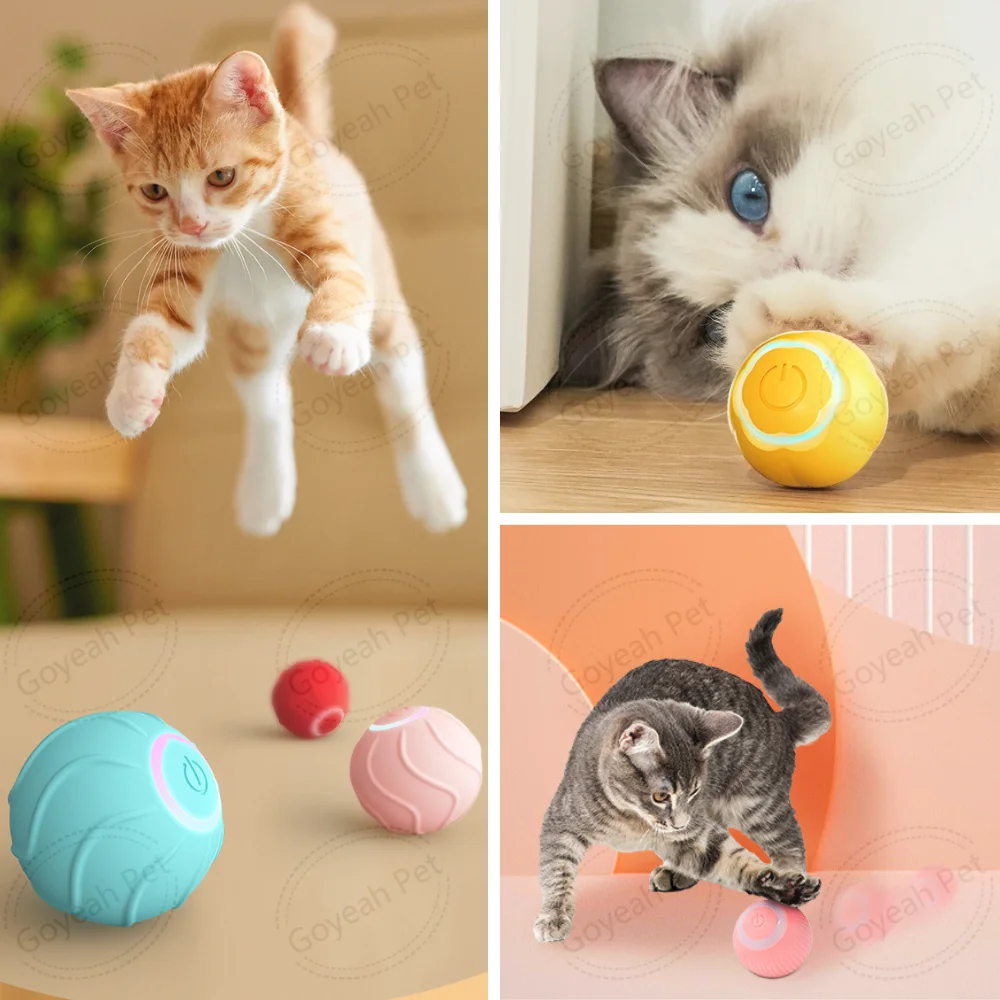 Интерактивный игрушечный шар со светодиодами для кошек