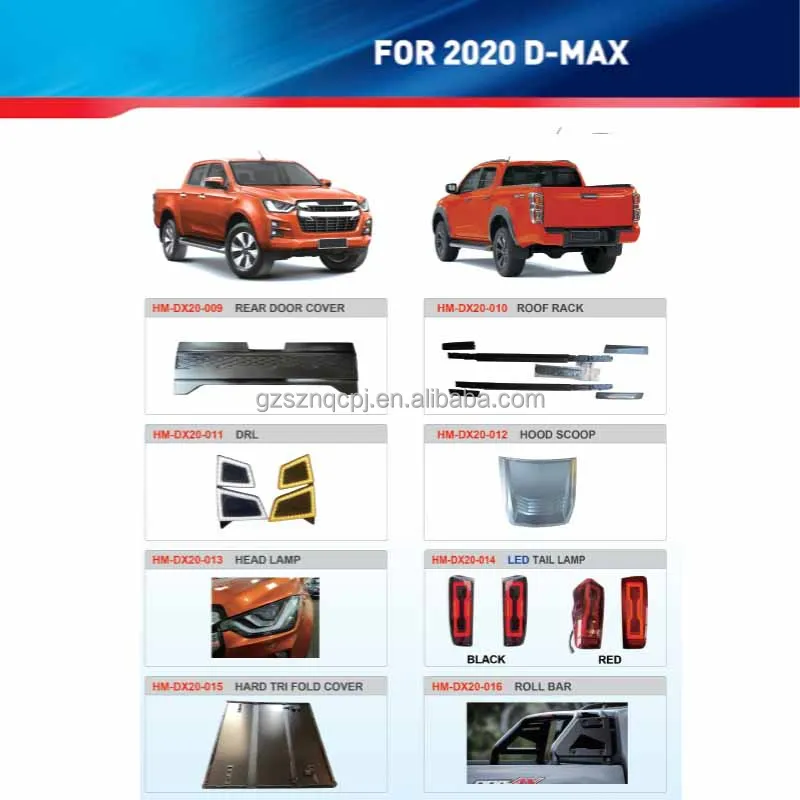 for isuzu dmax 2020 Automotive Parts  front Bumper Lip Spoiler Diffuser fiber rear diffuser body kit D-MAX accessories