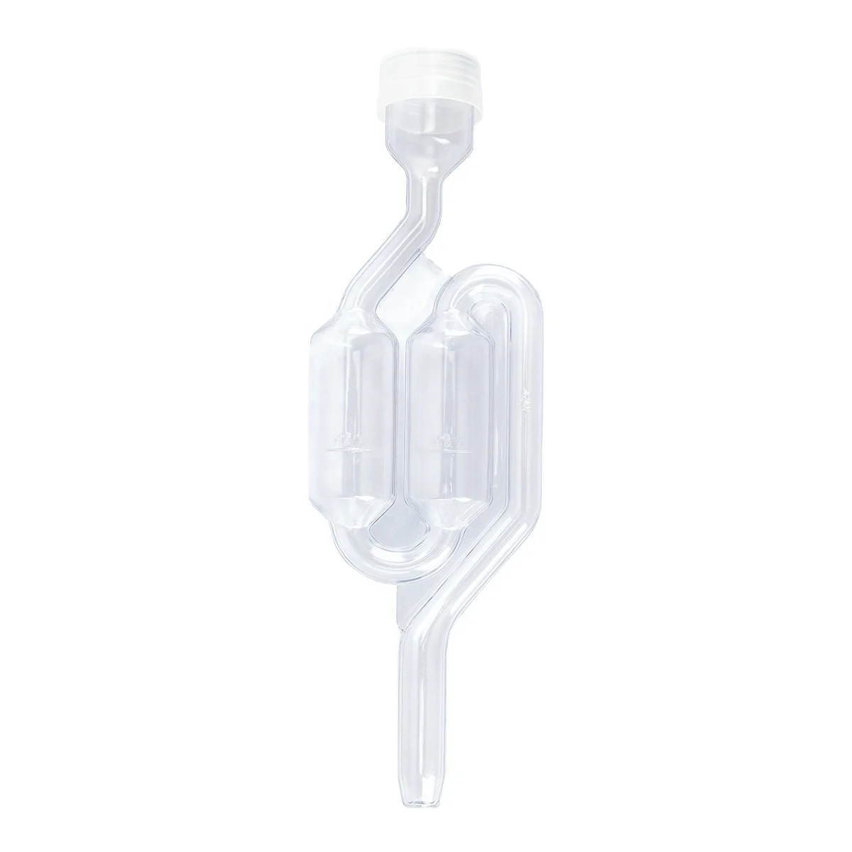 S Shape One-Way Exhaust Seal Valve Double Bubble Plastic Airlock and Lid Beer Wine Fermenter Air Lock