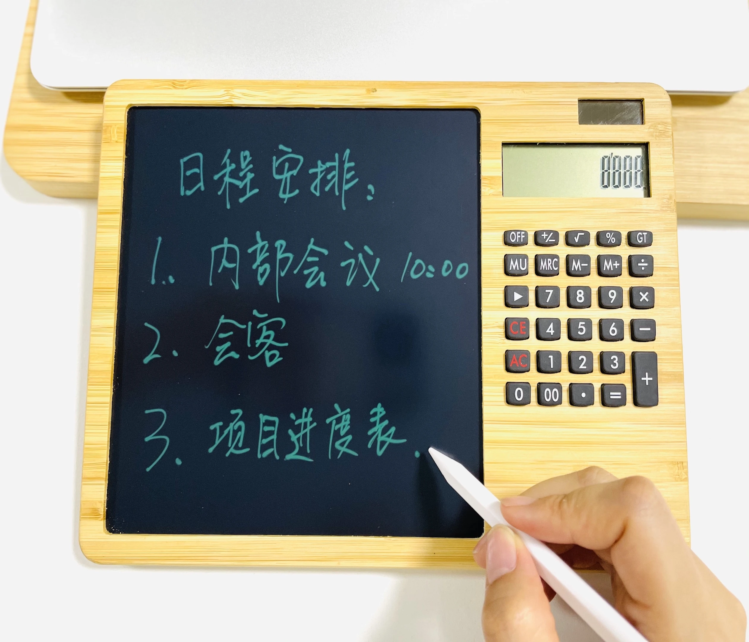 Creative products Environmental friendly Bamboo calculator LCD writing tablet
