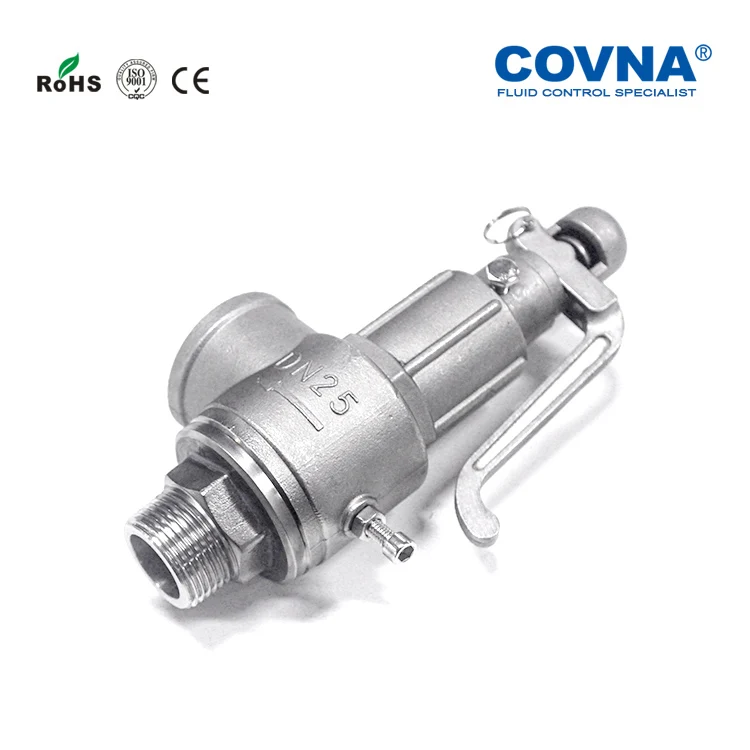 Covna Hot Sale Safety Relief Valves for lpg 1Inch Stainless Steel BSP Thread AC220V With Handle Safety valve