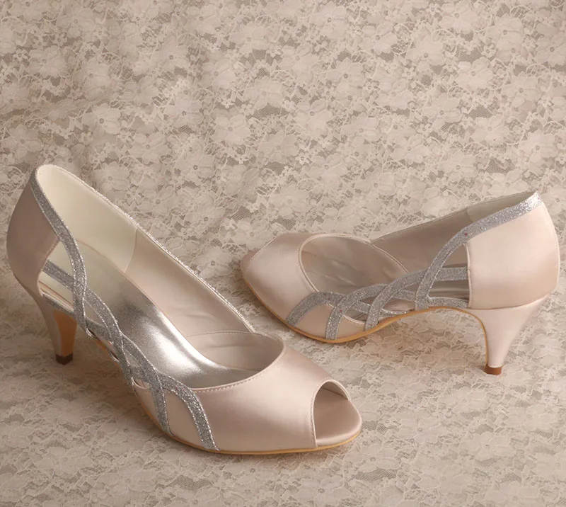 (23 Colors) Wholesale Women Shoes Open Heel Nude Satin