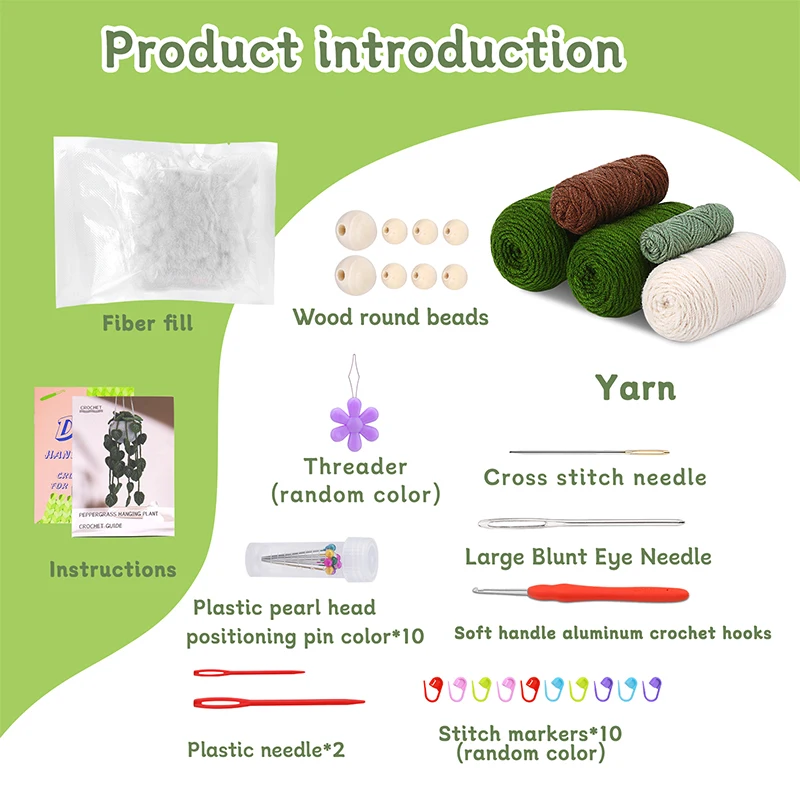 Home Decor DIY Handmade crochet hand made Hanging Plants Indoor Outdoor crochet plants