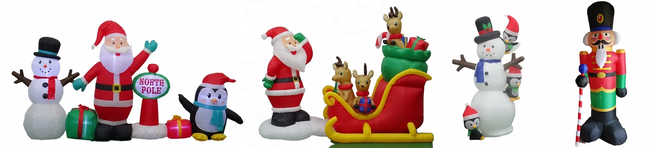 Factory Stock Christmas Inflatable Decoration Santa Drives Red Car Christmas Tree Inflatables Outdoor Yard Blow Ups Decoration