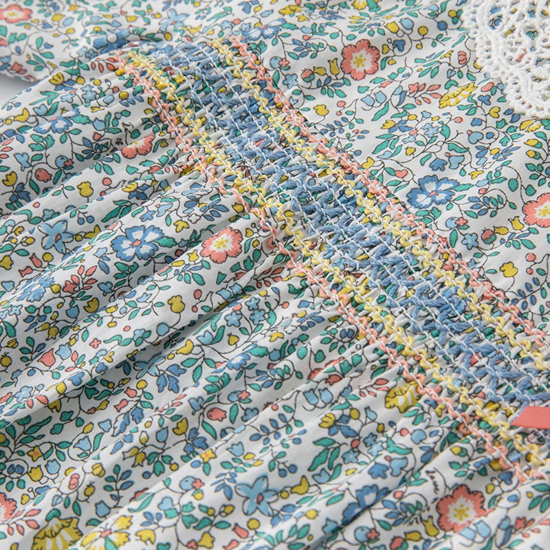 DB1220518  dave bella spring new born baby girls fashion cartoon plaid jumpsuits infant toddler clothes children romper 1 piece