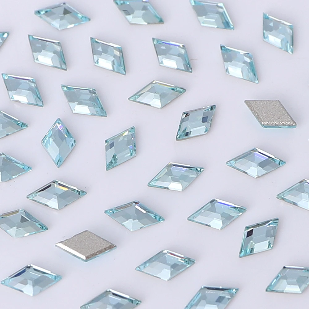 2024 Latest Fashion Factory Direct Wholesale Rhombic Eco-friendly Materials Glistening Glass Bevel Rhinestones For Nail Art