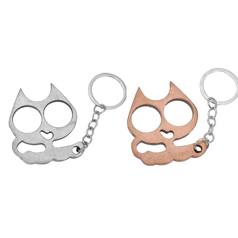 Multi-functional alloy cat finger tiger key chain zinc alloy bottle opener outdoor protection window breaker cat hollow out