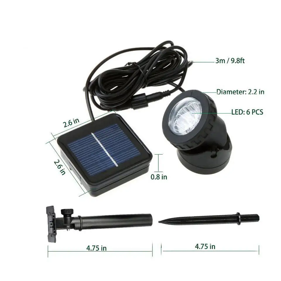 Solar underwater light outdoor RGB color garden courtyard lawn rockery pool fish pool underwater spotlights