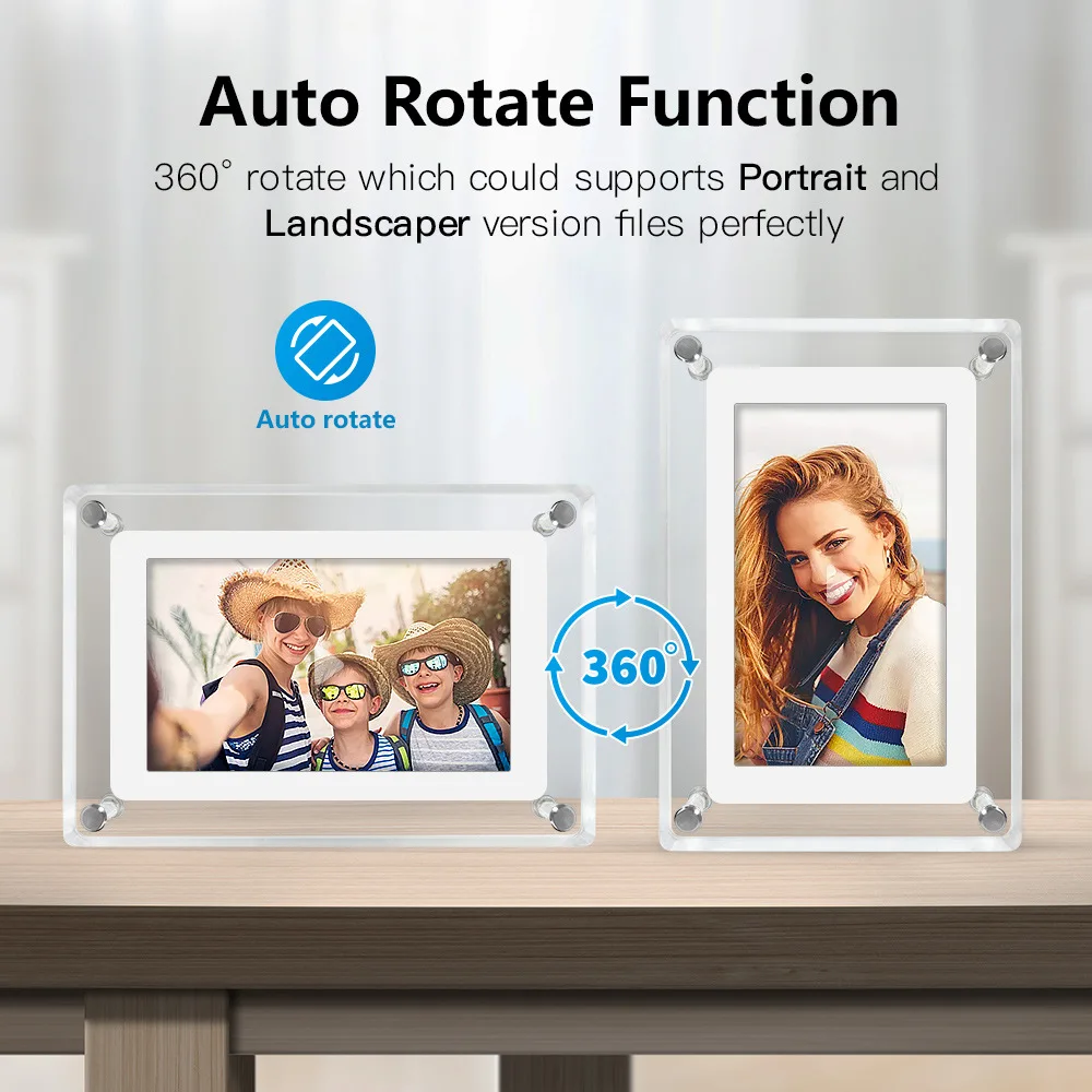 Acrylic Clear Acrylic Picture Frames Magnetic Picture Frames Wholesale WIFI Cloud Digital Cloud Frame Photo LCD Touch Screen Blu