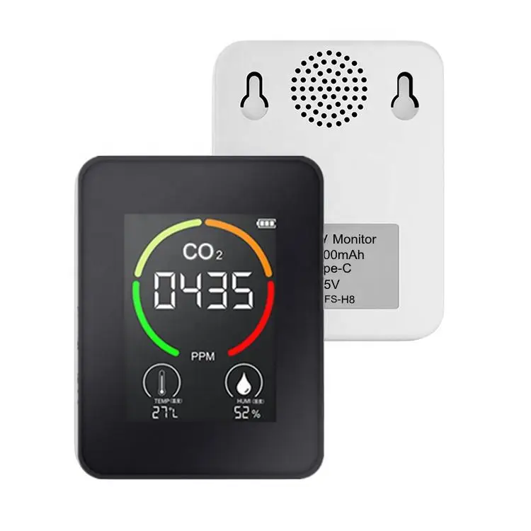 3 in 1 CO2 Detector NDIR Temperature and Humidity and Air Quality Monitor with Auto Alarm CO2 Monitor Gas Analyzer