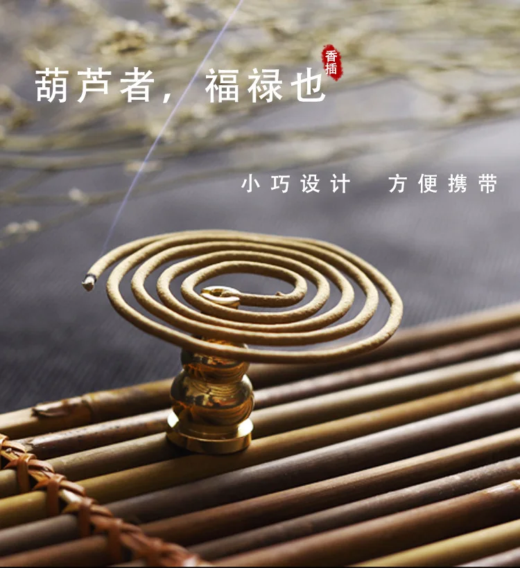 Hot Sale strict structure alloy gourd incense stick holder brass incense holder