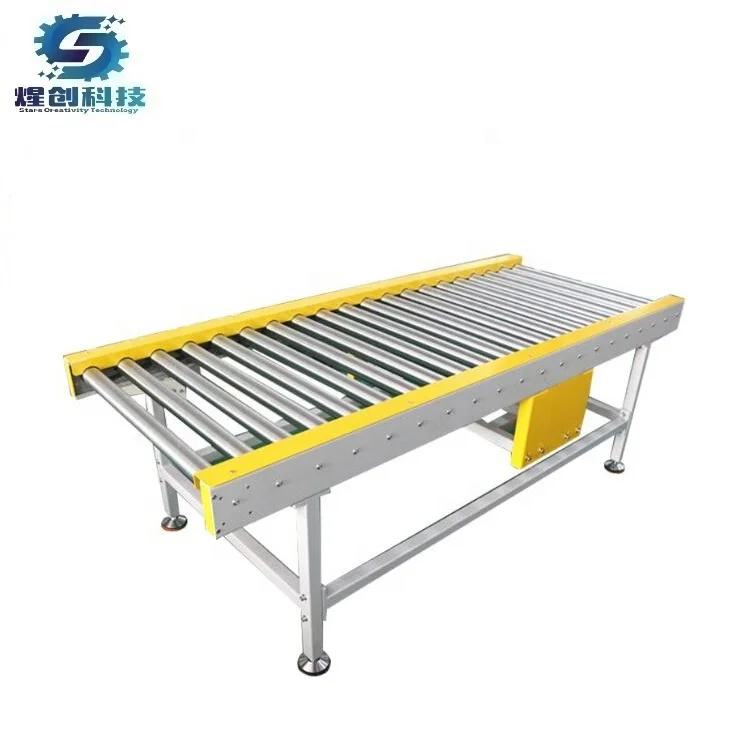 Manufacture power roller conveyor, stainless steel chain driven live roller conveyor system