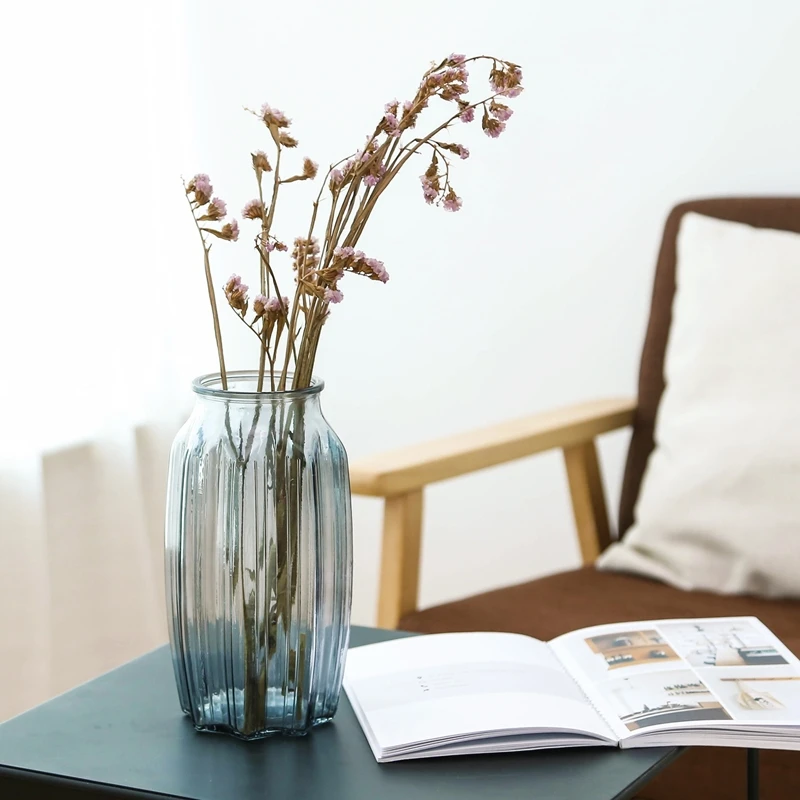 glass vase dry flower arrangement green plant container hydroponic flower vase home decoration glass bottle