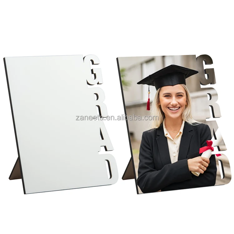 New Design High Quality Custom Photo Plaques Wooden Blank Sublimation MDF MOM DAD GRAD Photo Frame