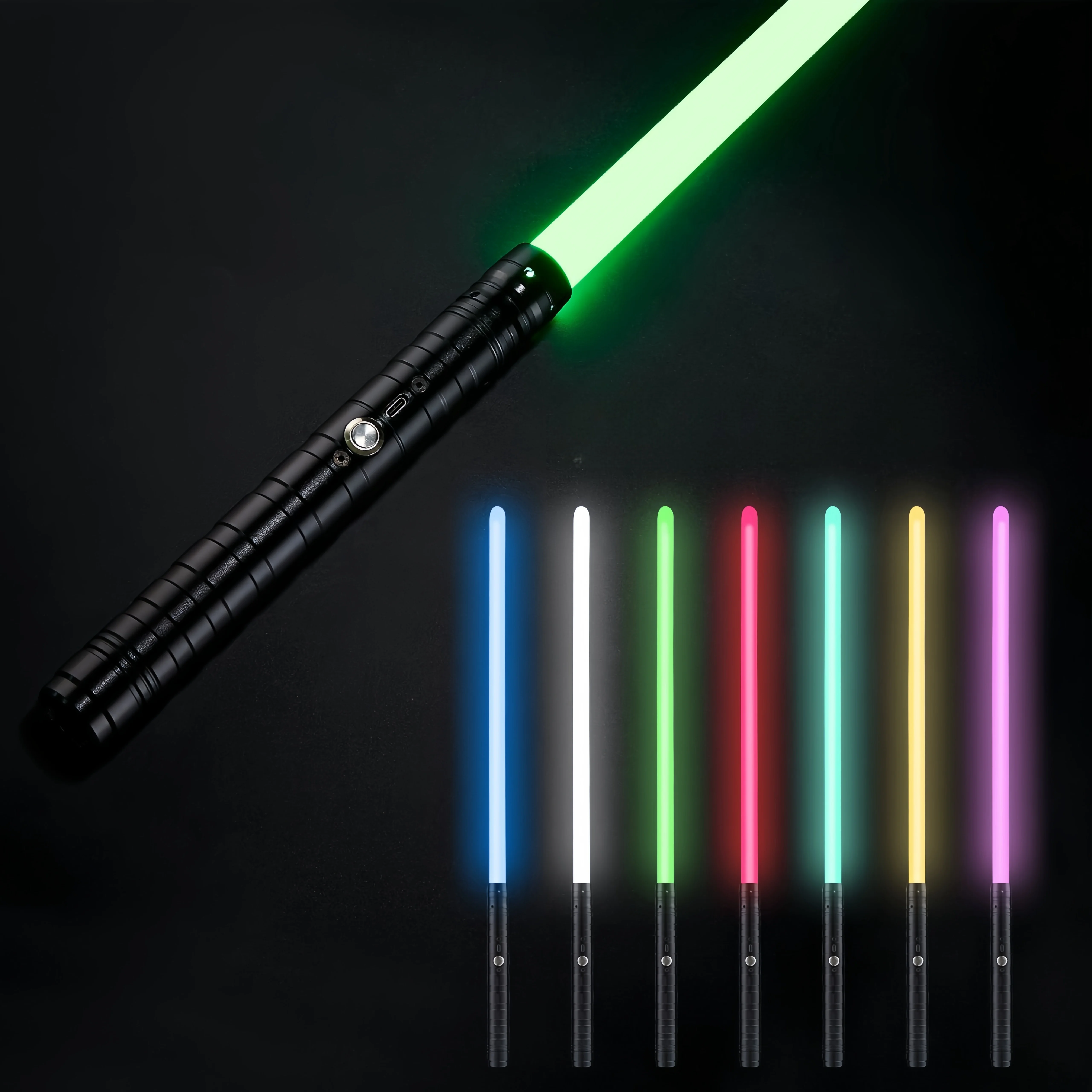 SongYi Wholesale Luminous Sword Pixel Laser Sword 2-in-1 Seven Color Metal Lightsaber Sound Flash Toy Swords