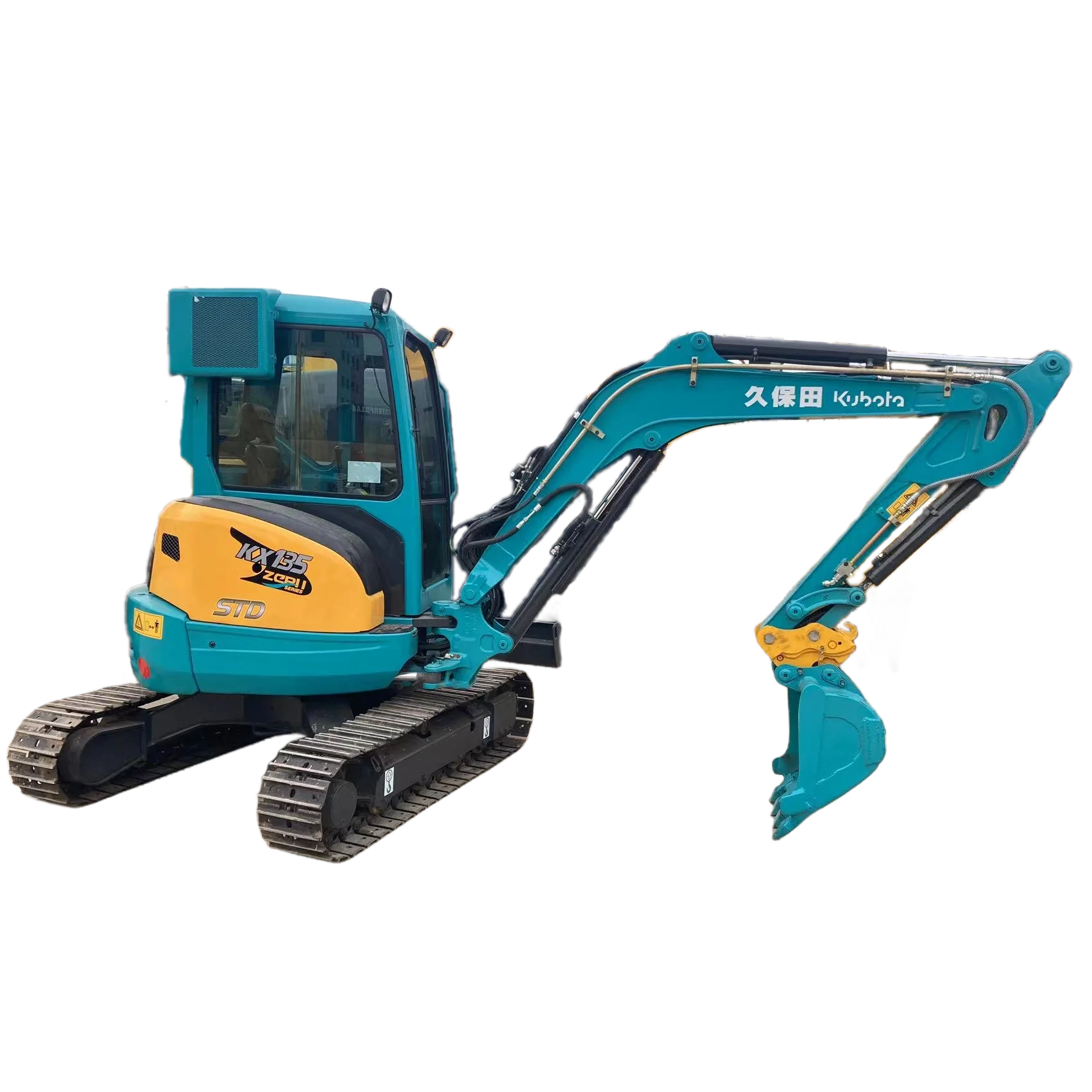 second hand cheap cost mini exxavator Japan brand Kubota KX135 with air-conditioned cabin work ready machine