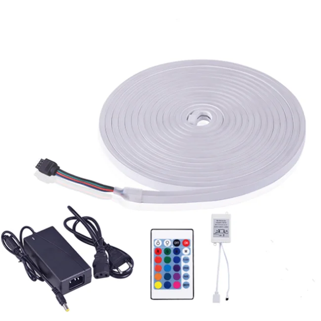 Гибкий красный и синий светодиодный неоновый свет, RGB 220 В неоновый гибкий, 320 градусов многоцветный неоновый свет