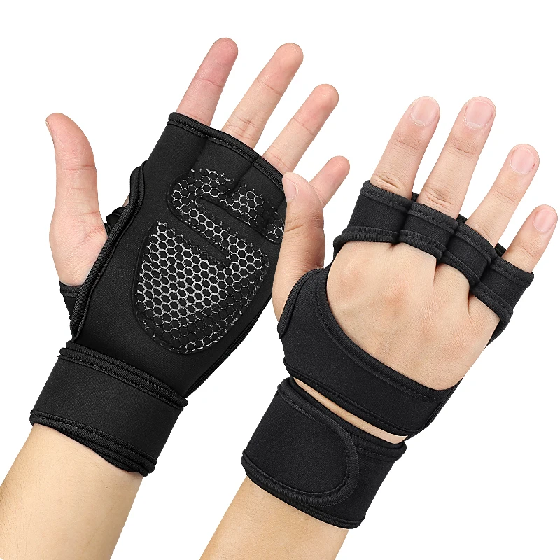 Neoprene Padded Weight Lifting Gloves for Men Women Gym Sessions Cycling Tracking Sports with Full Palm Protection Wrist Support