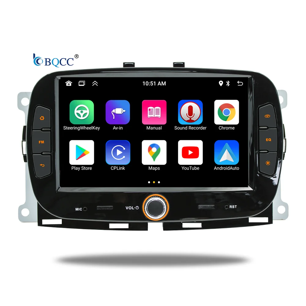 BQCC 2Din 7 дюймов четырехъядерный 8-ядерный Android 13car автомобильный радиоприемник Wi-Fi GPS RDS Автомобильный плеер для Fiat 500 2016-2019