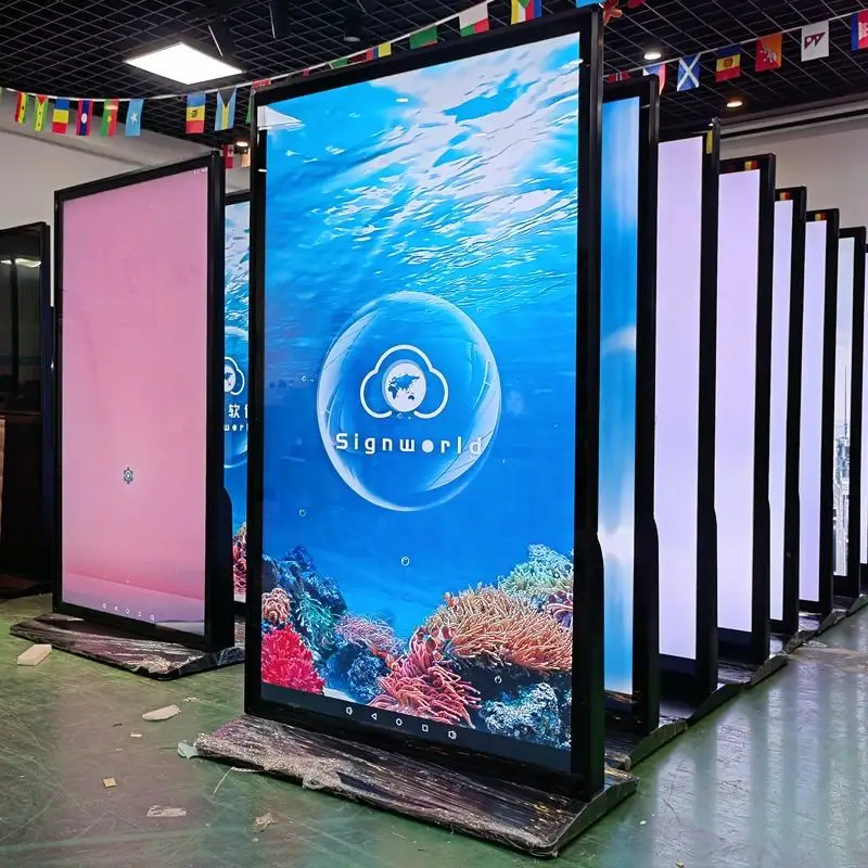 Hot Sale LCD 55 inch Totem Kiosk Touch Screen Indoor Outdoor Advertising CMS software Led Display Digital Signage and Displays