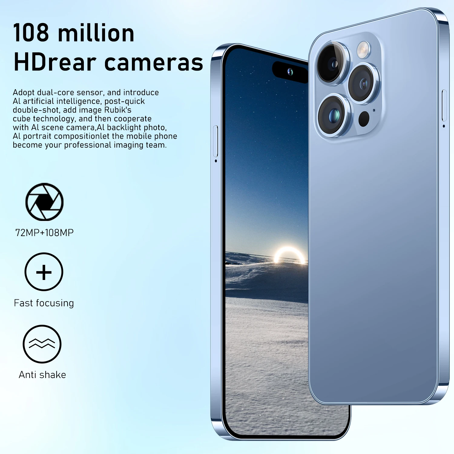 Hot Selling Phone i 15 Pro Max original 16GB+1TB 7.3 Inch Phone original full Display Android 12 Mobile Cell Smart phone