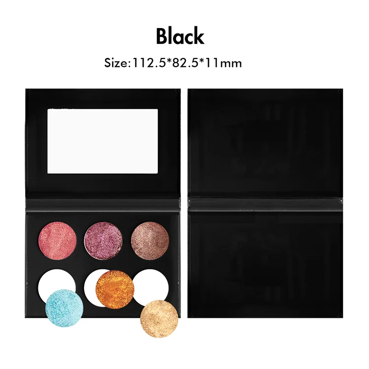 Multichrome Shimmer High Pigment DIY Eyeshadow Pallet Matte Private Label Makeup 6 Colors Single Primer Custom Eyeshadow Palette