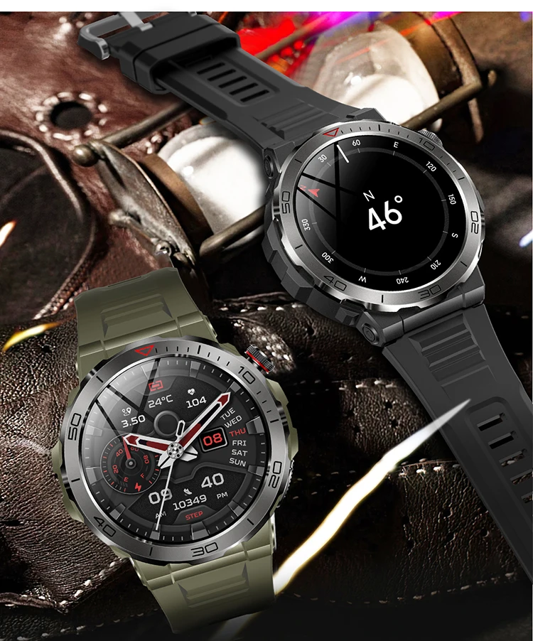 IP68 Waterproof MK68 Smart Watch BT Call AMOLED Screen Heart Rate Monitoring Healthy Sports Wristwatch Men Outdoor Smartwatches