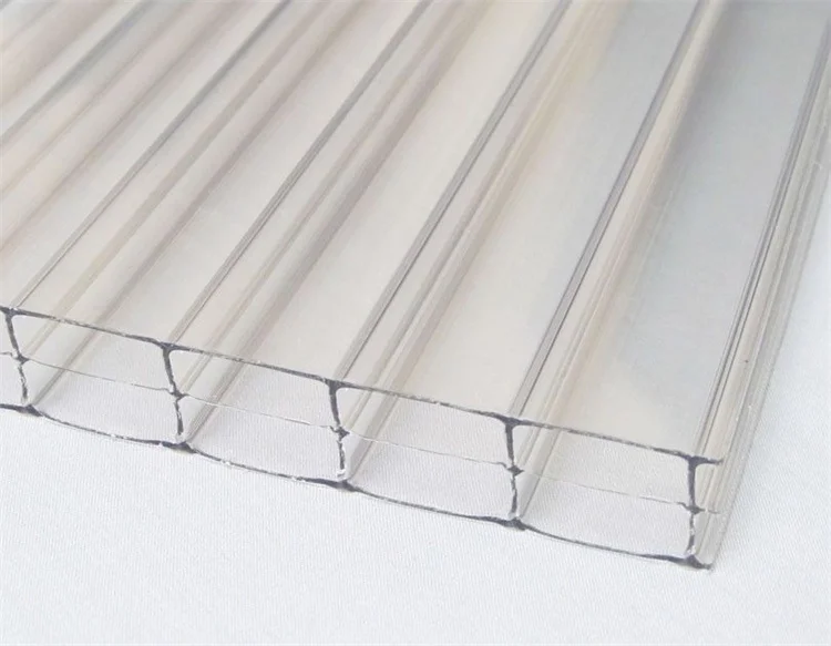 China factory Soundproof Light Transmittance Multiwall Hollow Polycarbonate Anti fogging  Roofing Sheets