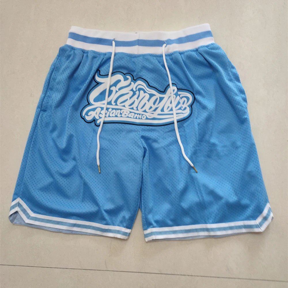 North Carolina high school basketball shorts for men high quality just men don pockets double layer sports shorts summer