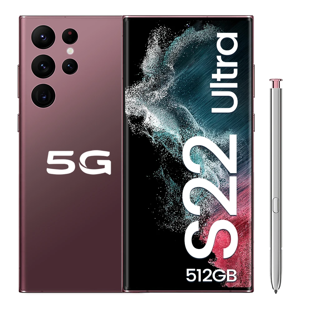 Original S22 Ultra 7.3 inch 16GB + 512GB Android smartphone 10 core 5G LET phone HD screen face ID Global version mobile phone