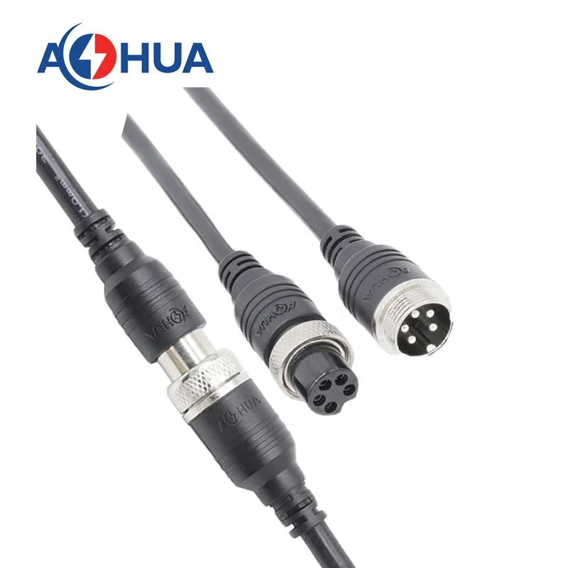 AOHUA aviation connector GX16 extension cable assembly waterproof female and male plug connector 2 3 4 5 6 7 8 9 10 pin