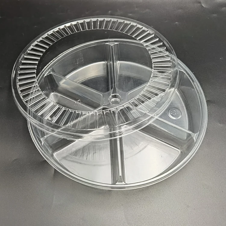 Round Fresh Fruit Box Food Storage Containers Plastic Fruit Boxes With Dividers