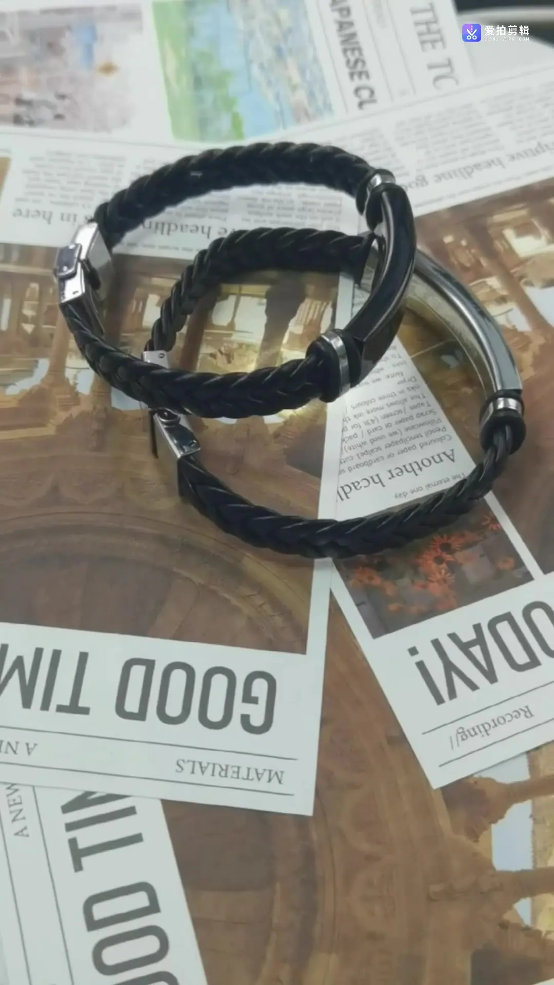 new fashion stainless steel leather woven bracelet men and women,smooth surface blank plate custom name bracelets