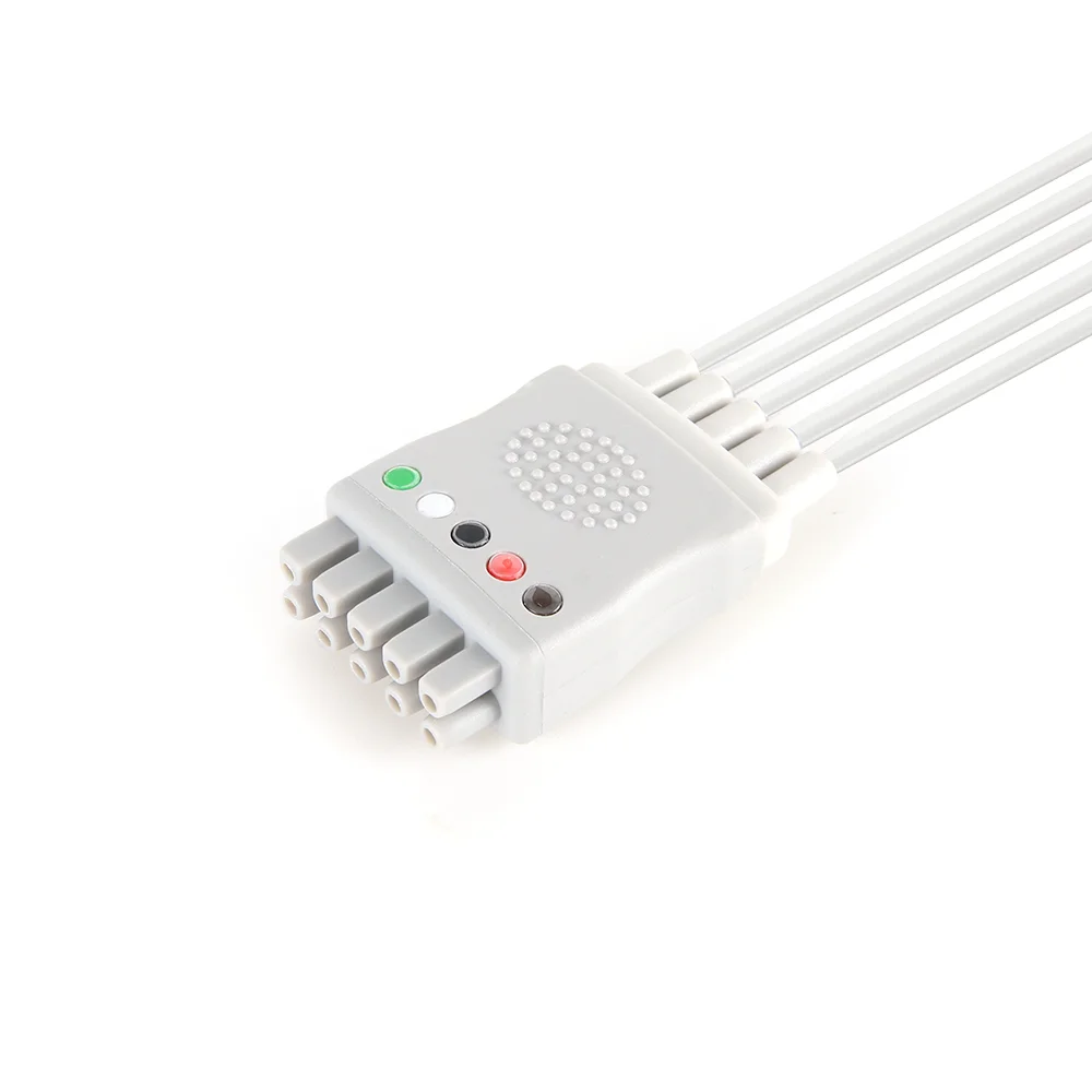 medical GE Multilink-integrated leads ecg cable, 5-lead snap aha ECG Leadwire cable for hospital use