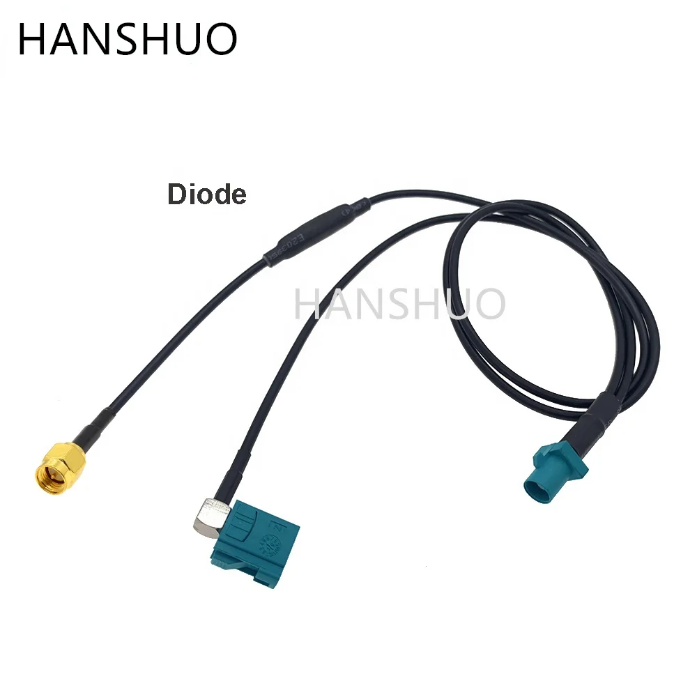 Индивидуальный разветвитель Fakra Z-Male Y-типа с диодом RG174, Удлинительный кабель для GPS-навигации и антенны