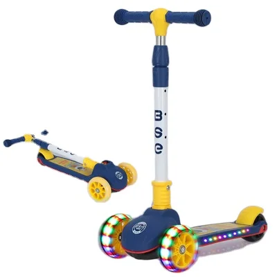 
factory Wholesale Scooter Kids Foldable 3 PU Led Light Wheels Baby Child Kick Scooter Toy Baby Scooter For Kids 
