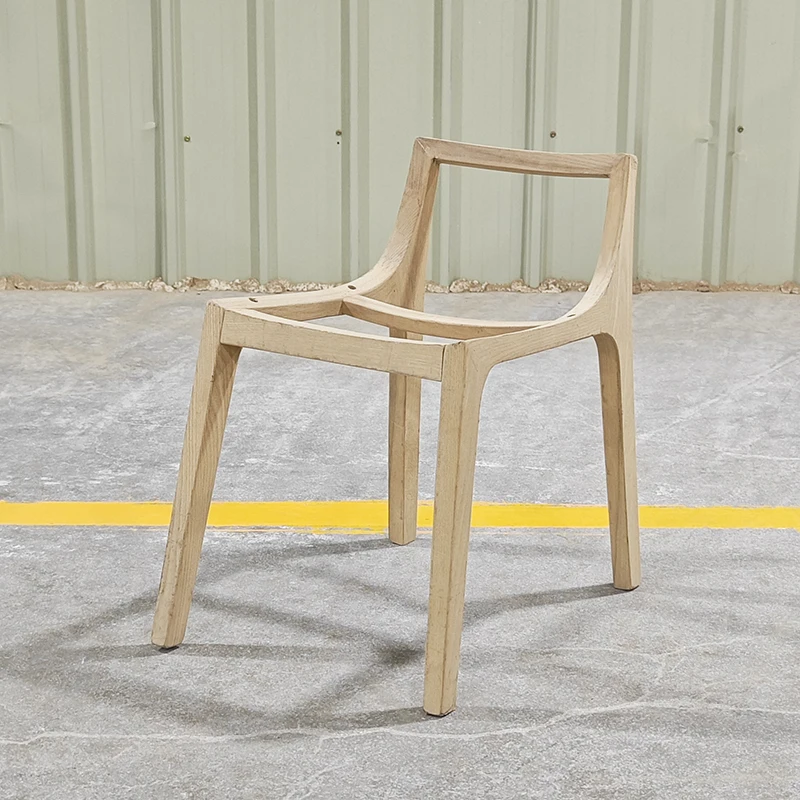 Ash Wood Unassembled Dining Chair Frame Furniture Frame for Home or Office Use