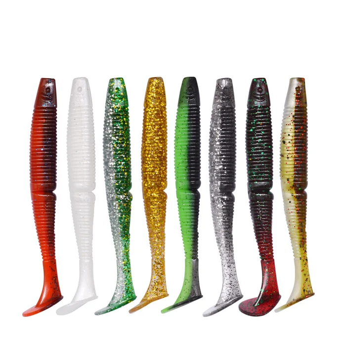 HAWKLURE Fishing worm bait with t tail 120mm 11g  plastic soft fishing grub with paddle tail  soft fishing worm