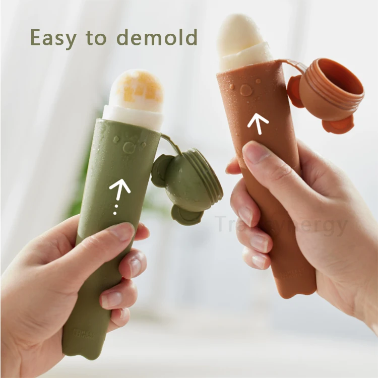 1pcs Hot Selling BPA Free Homemade Ice Pop Maker Reusable Easy Release Silicone Ice Cream Popsicle Molds for Kids