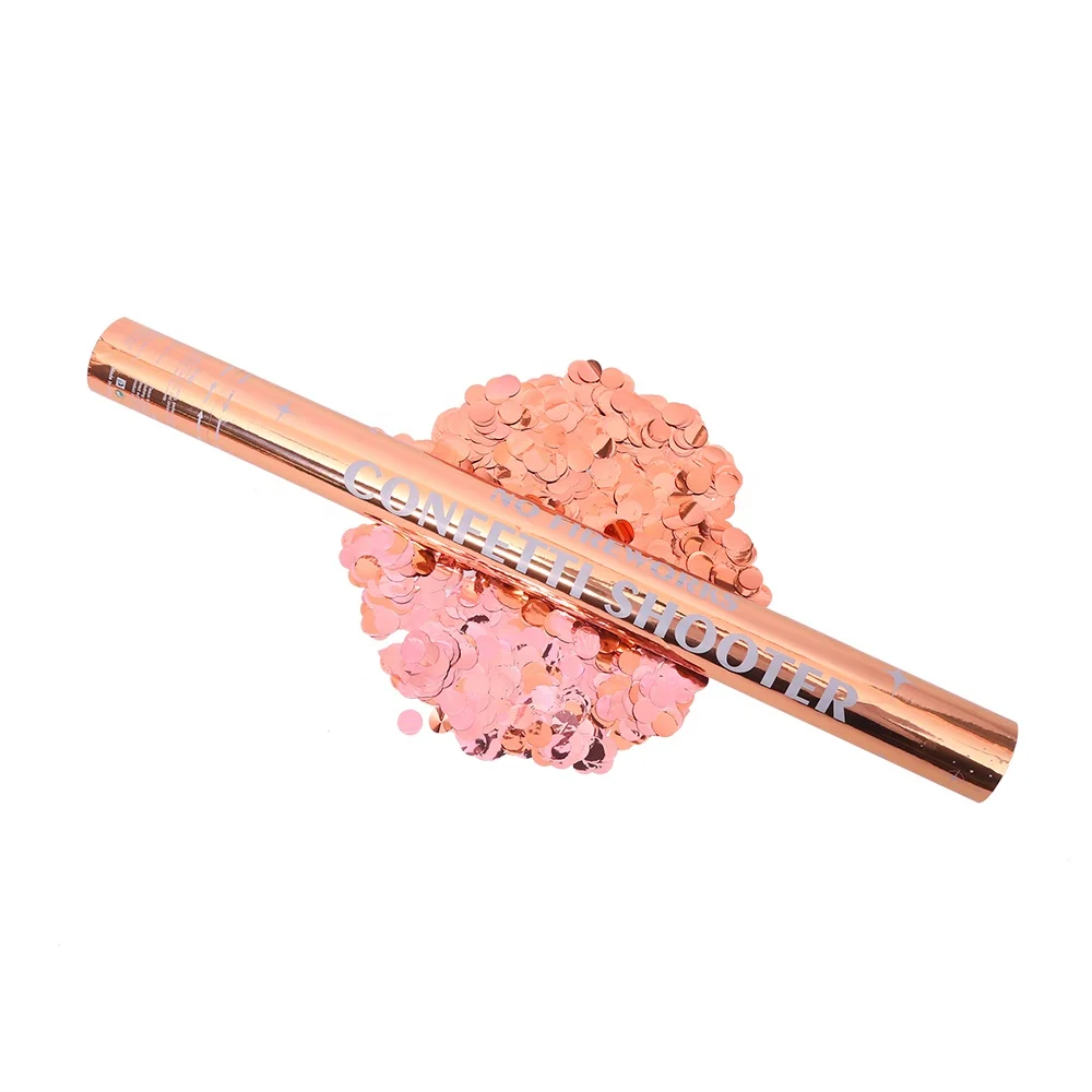 high quality wedding favors pink gold confetti shooter
