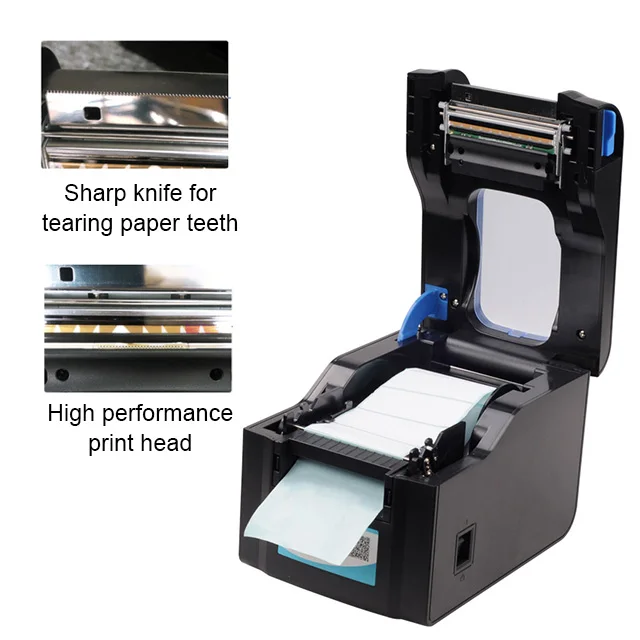 Thermal Label Printer 20-80MM High Quality XP-370B  Direct Thermal MAX Print Sticker Width 80mm Barcode  Printer
