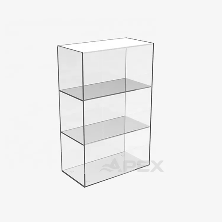 APEX 3 Shelves Model Car Acrylic Display Case Clear Toy Figure Hobby Plexiglass Display Case