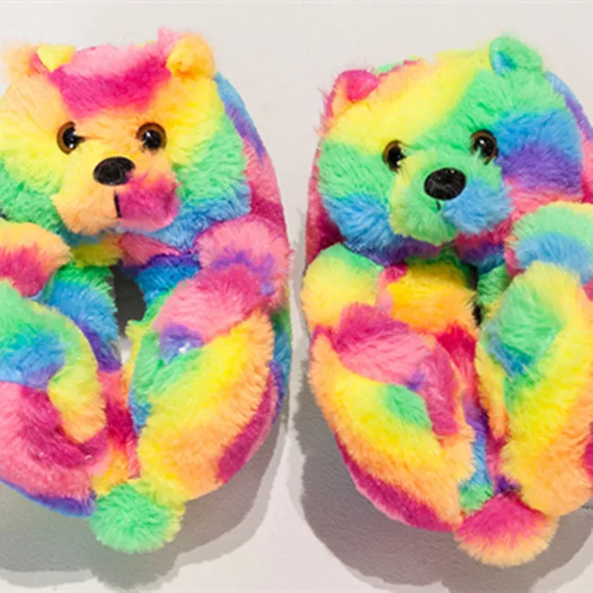 Latest Hot Popular Winter Warm Cotton Home Plush All-inclusive Winter Indoor slipper Teddy Bear Slippers